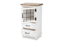 Load image into Gallery viewer, Baxton Studio Faron Classic and Traditional Farmhouse Two-Tone Distressed White and Oak Brown Finished Wood 2-Drawer Storage Cabinet