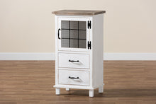 Load image into Gallery viewer, Baxton Studio Faron Classic and Traditional Farmhouse Two-Tone Distressed White and Oak Brown Finished Wood 2-Drawer Storage Cabinet