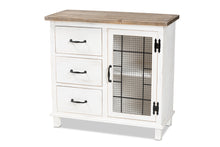 Load image into Gallery viewer, Baxton Studio Faron Classic and Traditional Farmhouse Two-Tone Distressed White and Oak Brown Finished Wood 3-Drawer Storage Cabinet