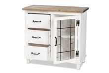 Load image into Gallery viewer, Baxton Studio Faron Classic and Traditional Farmhouse Two-Tone Distressed White and Oak Brown Finished Wood 3-Drawer Storage Cabinet