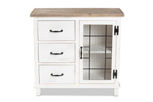 Load image into Gallery viewer, Baxton Studio Faron Classic and Traditional Farmhouse Two-Tone Distressed White and Oak Brown Finished Wood 3-Drawer Storage Cabinet