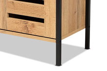 Load image into Gallery viewer, Baxton Studio Vander Modern and Contemporary Oak Brown Finished Wood and Black Finished Metal 1-Door Shoe Storage Cabinet