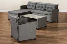 Load image into Gallery viewer, Baxton Studio Darian Modern and Contemporary Grey Fabric Upholstered and Grey Synthetic Rattan 4-Piece Patio Set
