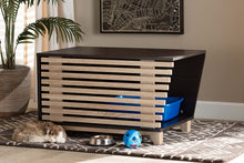 Load image into Gallery viewer, Baxton Studio Eckhart Modern and Contemporary Two-Tone Dark Brown and Oak Finished Wood Cat Litter Box Cover House