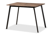 Load image into Gallery viewer, Baxton Studio Calder Mid-Century Modern Walnut Brown Finished Wood and Black Metal Dining Table