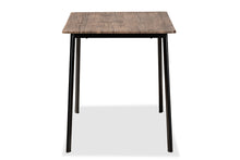 Load image into Gallery viewer, Baxton Studio Calder Mid-Century Modern Walnut Brown Finished Wood and Black Metal Dining Table