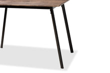 Load image into Gallery viewer, Baxton Studio Calder Mid-Century Modern Walnut Brown Finished Wood and Black Metal Dining Table