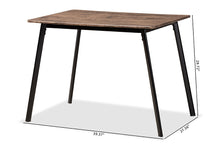 Load image into Gallery viewer, Baxton Studio Calder Mid-Century Modern Walnut Brown Finished Wood and Black Metal Dining Table