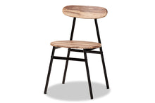 Load image into Gallery viewer, Baxton Studio Sherwood Mid-Century Modern Black Metal and Walnut Brown Finished Wood 4-Piece Dining Chair Set