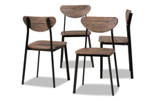 Load image into Gallery viewer, Baxton Studio Ornette Mid-Century Modern Walnut Brown Finished Wood and Black Metal 4-Piece Dining Chair Set