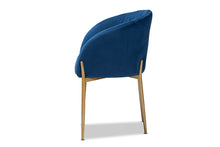 Load image into Gallery viewer, Baxton Studio Ballard Modern Luxe and Glam Navy Blue Velvet Fabric Upholstered and Gold Finished Metal Dining Chair