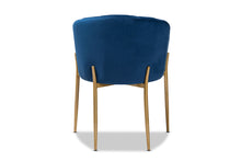 Load image into Gallery viewer, Baxton Studio Ballard Modern Luxe and Glam Navy Blue Velvet Fabric Upholstered and Gold Finished Metal Dining Chair