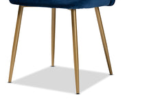 Load image into Gallery viewer, Baxton Studio Fantine Modern Luxe and Glam Navy Blue Velvet Fabric Upholstered and Gold Finished Metal 2-Piece Dining Chair Set