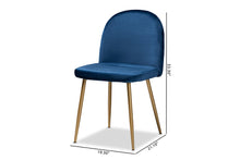 Load image into Gallery viewer, Baxton Studio Fantine Modern Luxe and Glam Navy Blue Velvet Fabric Upholstered and Gold Finished Metal 2-Piece Dining Chair Set