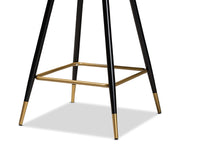 Load image into Gallery viewer, Baxton Studio Preston Modern Luxe and Glam Navy Blue Velvet Fabric Upholstered and Two-Tone Black and Gold Finished Metal 2-Piece Bar Stool Set