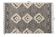 Load image into Gallery viewer, Baxton Studio Avia Modern and Contemporary Black and Ivory Handwoven Wool Area Rug