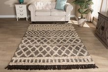 Load image into Gallery viewer, Baxton Studio Heino Modern and Contemporary Ivory and Charcoal Handwoven Wool Area Rug