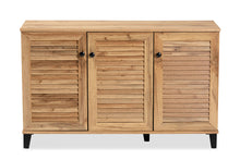 Load image into Gallery viewer, Baxton Studio Coolidge Modern and Contemporary Oak Brown Finished Wood 3-Door Shoe Storage Cabinet