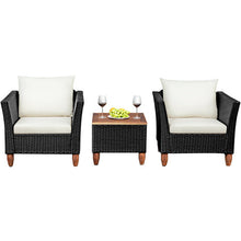 Load image into Gallery viewer, 3 Pieces Outdoor Patio Rattan Furniture Set with Coffee Table