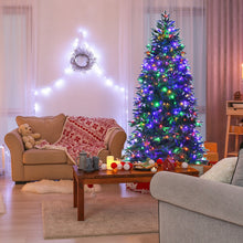 Load image into Gallery viewer, Artificial Christmas Tree with 2 Lighting Colors and 9 Flash Modes-7 ft