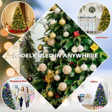 Load image into Gallery viewer, Pre-Lit Snowy Christmas Hinged Tree with Multi-Color Lights-7'