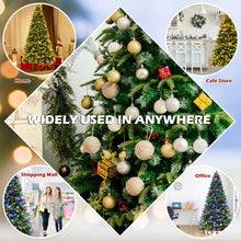 Load image into Gallery viewer, Pre-Lit Snowy Christmas Hinged Tree with Multi-Color Lights-9'