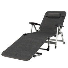 Load image into Gallery viewer, Beach Folding Chaise Lounge Recliner with 7 Adjustable Position-Gray
