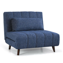 Load image into Gallery viewer, 3 Position Folding Convertible Sofa Bed with Pillow-Blue