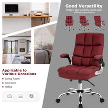 Load image into Gallery viewer, Adjustable Swivel Office Chair with High Back and Flip-up Arm for Home and Office-Red