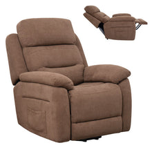 Load image into Gallery viewer, Power Lift Recliner Sofa with Side Pocket and Remote Control-Brown