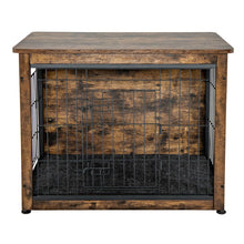 Load image into Gallery viewer, Wooden Dog Crate Furniture with Tray and Double Door-Brown