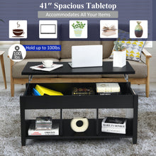 Load image into Gallery viewer, Lift Top Coffee Table with Storage Lower Shelf-Black