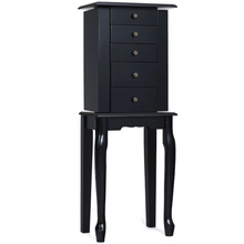 Load image into Gallery viewer, 2 Colors Armoire Storage Standing Jewelry Cabinet with Mirror-Black