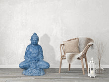 Load image into Gallery viewer, Sitting Buddha Lotus Blue Wash Finish