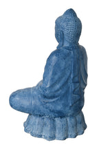 Load image into Gallery viewer, Sitting Buddha Lotus Blue Wash Finish