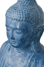 Load image into Gallery viewer, Sitting Buddha Lotus Blue Wash Finish