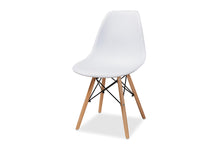 Load image into Gallery viewer, Baxton Studio Jaspen Modern and Contemporary White Finished Polypropylene Plastic and Oak Brown Finished Wood 4-Piece Dining Chair Set
