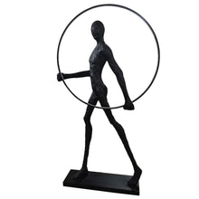 Load image into Gallery viewer, Modern Black Statue with Hoop