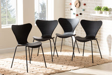Load image into Gallery viewer, Baxton Studio Jaden Modern and Contemporary Black Plastic and Black Metal 4-Piece Dining Chair Set