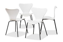 Load image into Gallery viewer, Baxton Studio Jaden Modern and Contemporary White Plastic and Black Metal 4-Piece Dining Chair Set