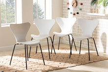 Load image into Gallery viewer, Baxton Studio Jaden Modern and Contemporary White Plastic and Black Metal 4-Piece Dining Chair Set