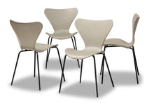 Load image into Gallery viewer, Baxton Studio Jaden Modern and Contemporary Beige Plastic and Black Metal 4-Piece Dining Chair Set