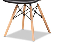 Load image into Gallery viewer, Baxton Studio Galen Modern and Contemporary Black Finished Polypropylene Plastic and Oak Brown Finished Wood 4-Piece Dining Chair Set