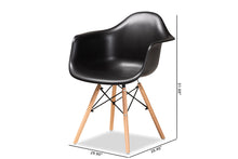 Load image into Gallery viewer, Baxton Studio Galen Modern and Contemporary Black Finished Polypropylene Plastic and Oak Brown Finished Wood 4-Piece Dining Chair Set