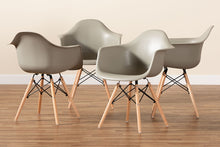 Load image into Gallery viewer, Baxton Studio Galen Modern and Contemporary Beige Finished Polypropylene Plastic and Oak Brown Finished Wood 4-Piece Dining Chair Set