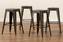 Load image into Gallery viewer, Baxton Studio Horton Modern and Contemporary Industrial Gunmetal Finished Metal 4-Piece Stackable Counter Stool Set