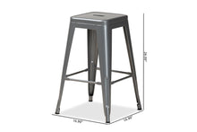 Load image into Gallery viewer, Baxton Studio Horton Modern and Contemporary Industrial Grey Finished Metal 4-Piece Stackable Counter Stool Set