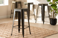 Load image into Gallery viewer, Baxton Studio Horton Modern and Contemporary Industrial Gunmetal Finished Metal 4-Piece Stackable Bar Stool Set