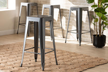 Load image into Gallery viewer, Baxton Studio Horton Modern and Contemporary Industrial Grey Finished Metal 4-Piece Stackable Bar Stool Set