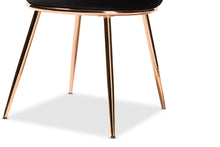 Load image into Gallery viewer, Baxton Studio Farah Modern Luxe and Glam Black Velvet Fabric Upholstered and Rose Gold Finished Metal 2-Piece Dining Chair Set